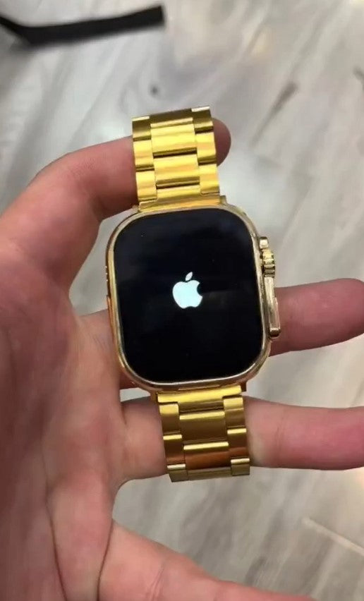 Ultra 8 Gold Watch for Men Apple Logo