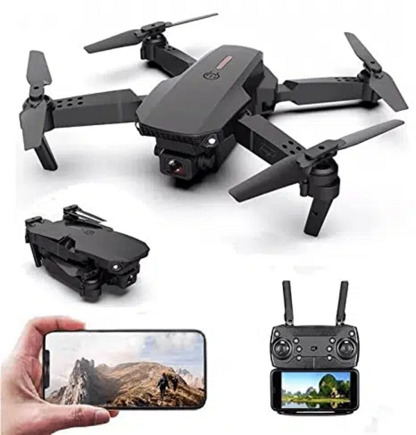DM97 Foldable Drone 360degree Eversion, 6 Channel R/C Series,6 Axis RC Quadcopter Altitude Hold, LED Light 2.4GHz , Drone with 4K Live Video , FPV Long Live 2 Battery