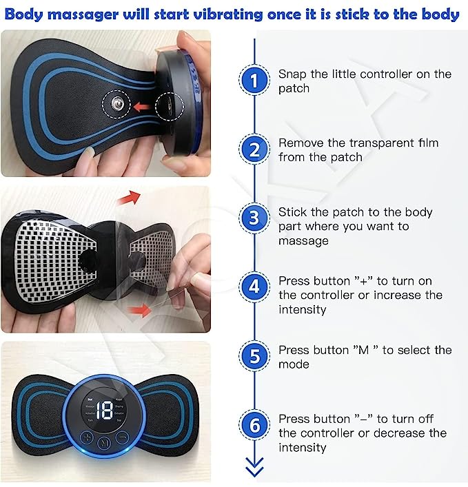Portable Rechargeable Body Massager Machine How to use Guide