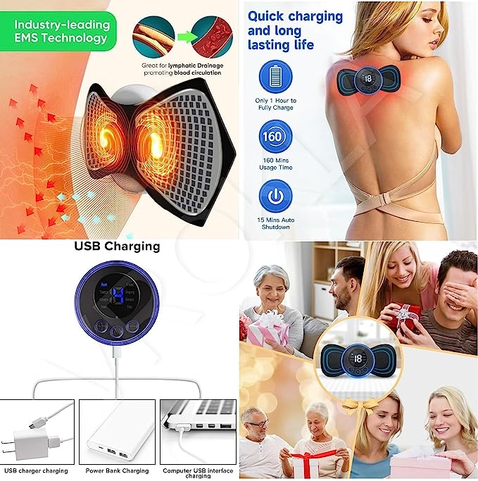 Portable Rechargeable Body Massager Machine for Pain Relief – Style &  Gadgets