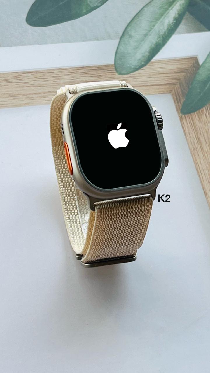 Mt8 ultra smartwatch 8 with apple logo white strap
