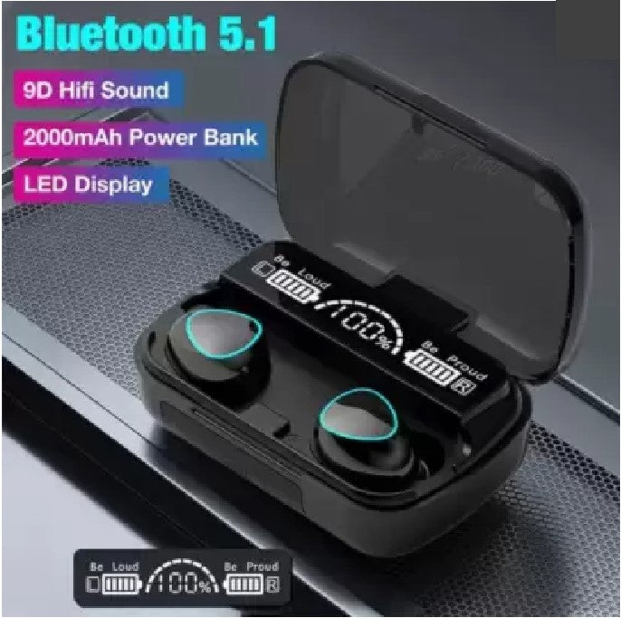 M10 Earbuds Bluetooth TWS open case