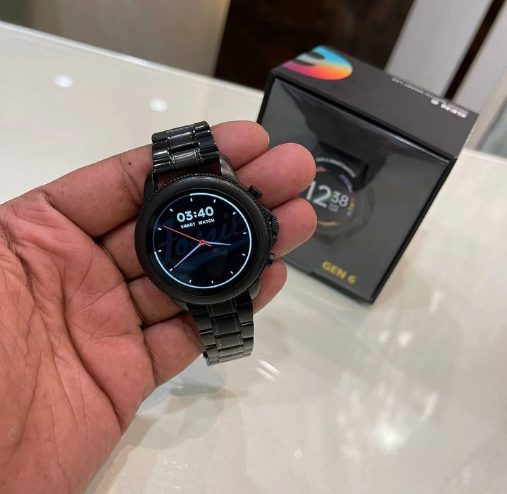 Fossil gen 6 smartwatch black front image
